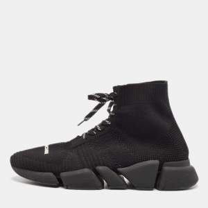 Balenciaga Black Knit Fabric Speed Trainer Sneakers Size 43