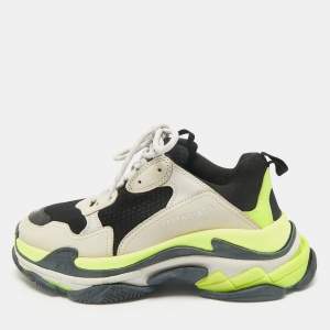 Balenciaga Multicolor Mesh and Nubuck Leather Triple S Sneakers Size 41