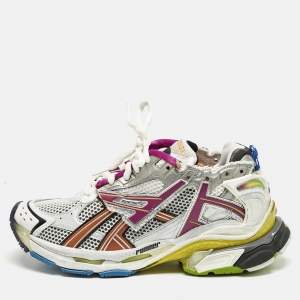 Balenciaga Multicolor Mesh And Synthetic Leather Runner Low Top Sneakers Size 41