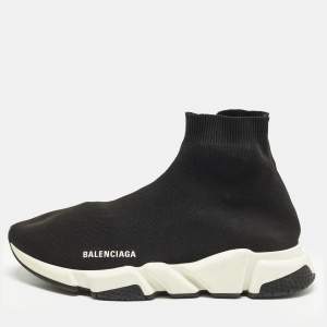 Pre Owned حذاء رياضي بالنسياغا سبيد ترينر نسيج محبوك أسود مقاس 43