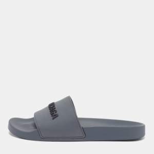 مملوكة مسبقًا Balenciaga Size 43 Grey Rubber Flat Slides