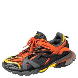 Pre Owned Balenciaga Multicolor Synthetic Leather And Mesh Track 2 Sneakers Size 43