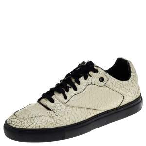 Balenciaga Cream Cracked Leather Sneakers Size 43