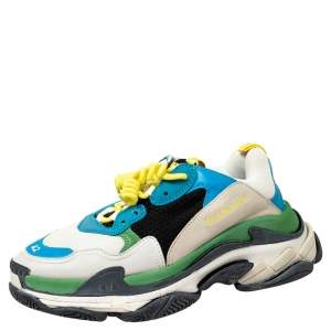 مملوكة مسبقًا حذاء رياضي بالنسياغا تريبل إس ترينر شبك وجلد متعدد الألوان مقاس 42