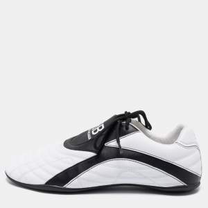 Balenciaga White/Black Leather Zen Low Top Sneakers Size 40