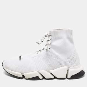 حذاء رياضي بالنسياغا سبيد قماش تريكو أبيض مقاس 45