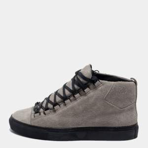 Balenciaga Grey Suede Arena High Top Sneakers Size 39