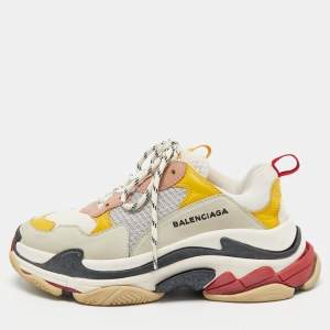 Balenciaga Multicolor Mesh and Leather Triple S Sneakers Size 39