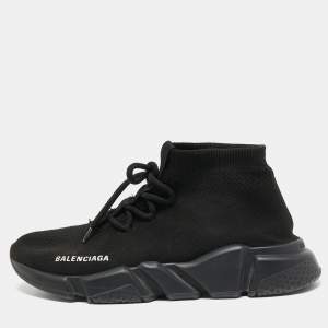 Balenciaga Black Knit Fabric Speed Sneaker Size 40 