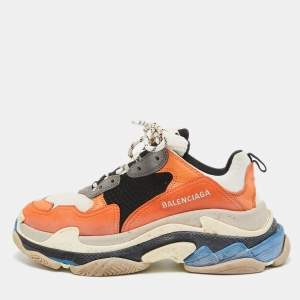Balenciaga Tricolor Mesh and Leather Triple S Sneakers Size 40