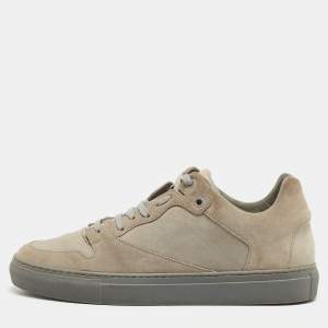 Balenciaga Grey Suede and Textured Leather Low Top Sneakers Size 40