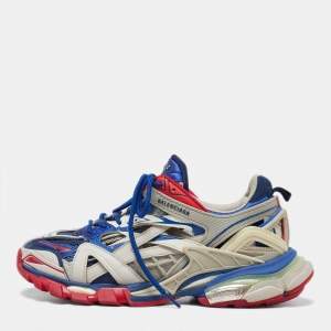 Pre Owned Balenciaga Multicolor Faux Leather and Mesh Track 2 Sneakers Size 41