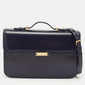 Bally Navy Blue Brushed Leather Deco' Briefcase
