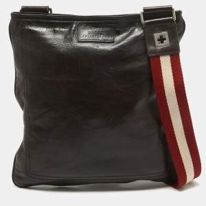 Bally Choco Brown Leather Messenger Bag