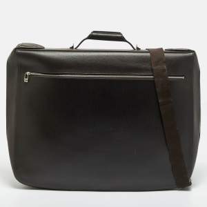 Pre Owned Bally Cacao Leather Travel Garment Bag
