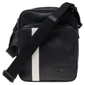 Bally Black Leather Serbet Messenger Bag 