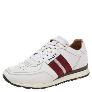 Bally White Leather Web Astel Low Top Sneaker 40.5
