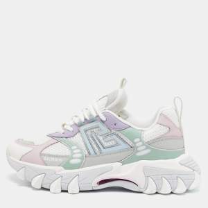 Pre Owned Balmain B-East Pb Size 41 Multicolor Leather and Mesh Lace Up Sneakers