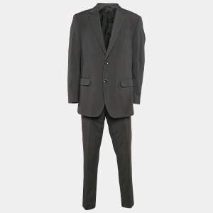Balmain Black Rayon Blend Tailored Suits XXXL