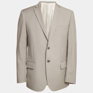 Balmain Grey Wool Single Breasted Blazer XL