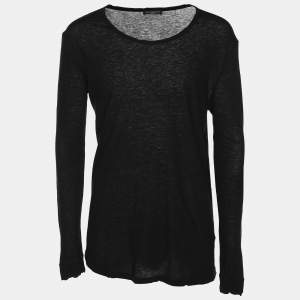 Balmain Black Cotton Knit Sweater M