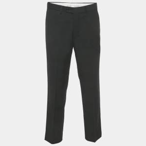 Pre Owned Balmain Black Cotton Formal Trousers M