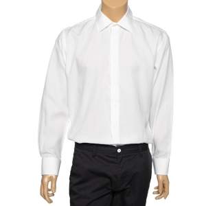 Balmain White Cotton Button Front Shirt XL 