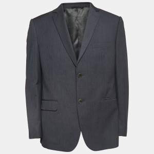 Balmain Grey Wool Single Breasted Slim Fit Blazer XL