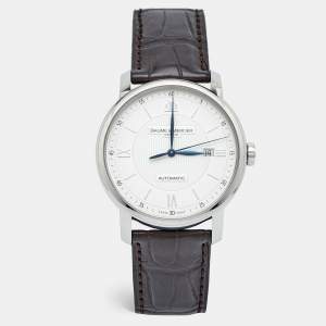 Baume & Mercier Silver Stainless Steel Alligator Leather Classima M0A08731 Men's Wristwatch 42 mm