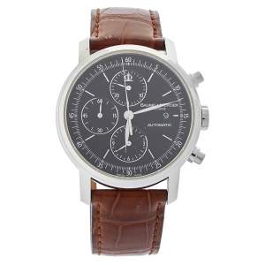 Baume & Mercier Black Stainless Steel & Leather Classima Executive 65533 Men's Wristwatch 42mm