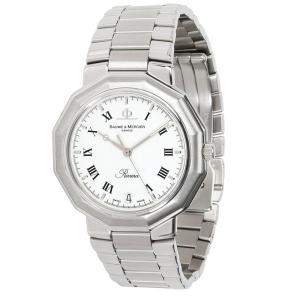 Baume & Mercier Silver Stainless Steel Riviera MV045163 Men's Wristwatch 36 MM 