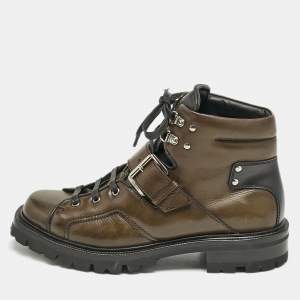 Berluti Brown/Black Leather Brunico 2 Ankle Boots Size 42