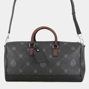 مملوكة مسبقًا حقيبة سفر برلوتي توقيع بطريقتين جلد أسود