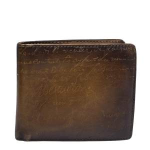 Berluti Tobacco Scritto Leather Makore Bifold Wallet