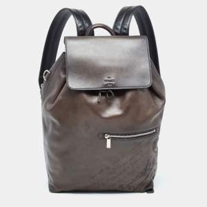 Berluti Dark Brown Leather Day Out Scritto Backpack