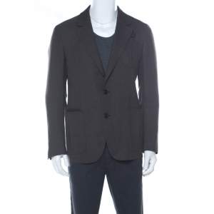 Berluti Brown Regular Fit Wool and Silk Blend Blazer L