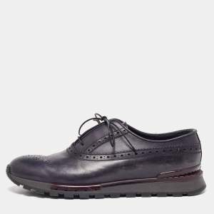 Berluti Blue Leather Brogue Sneakers Size 43
