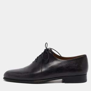 Berluti Black Galet Leather Alessandro Oxfords Size 41
