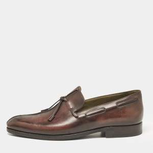 Berluti Brown Leather Slip On Derby Size 41.5