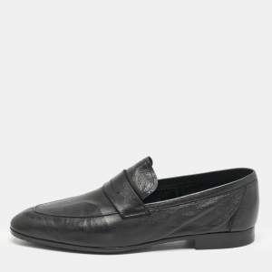 Berluti Black Leather Penny Loafers Size 42.5