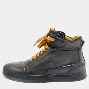 Berluti Two Tone Leather Playtime High Top Sneakers Size 43