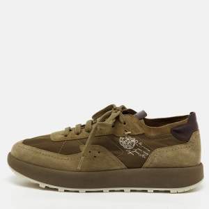 Pre Owned Berluti Brown Nylon and Suede Light Track Venezia Sneakers Size 39.5