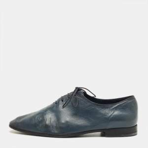 Pre Owned Berluti Blue Leather Lace Up Oxfords Size 42
