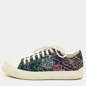 Pre Owned حذاء رياضي بيرلوتي برباط من قماش أزرق كحلي مخططات سكريتو مقاس 43