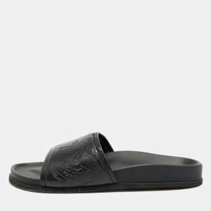 Pre Owned Berluti Size 43 Black Leather Flat Slide