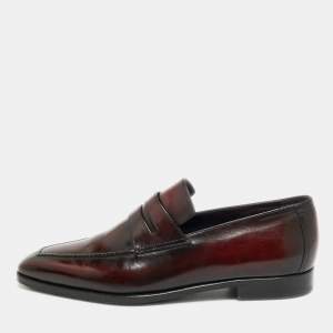 Pre Owned Berluti Size 42.5 Brown Leather Penny Loafers