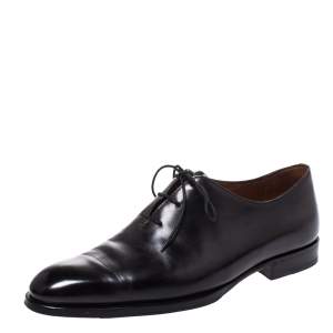Berluti Black Leather Lace Up Oxford Size 41