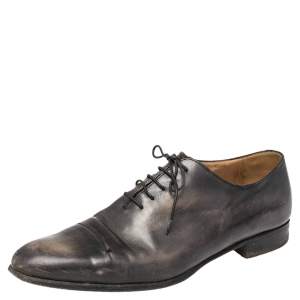Berluti Black Leather Gaspard Galet Oxfords Size 43