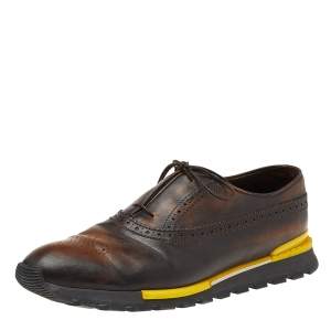 Berluti Brown Brogue Leather Lace Up Oxford Size 44