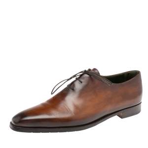 Berluti Brown Leather Alessandro Démesure Lace Up Oxford Size 44